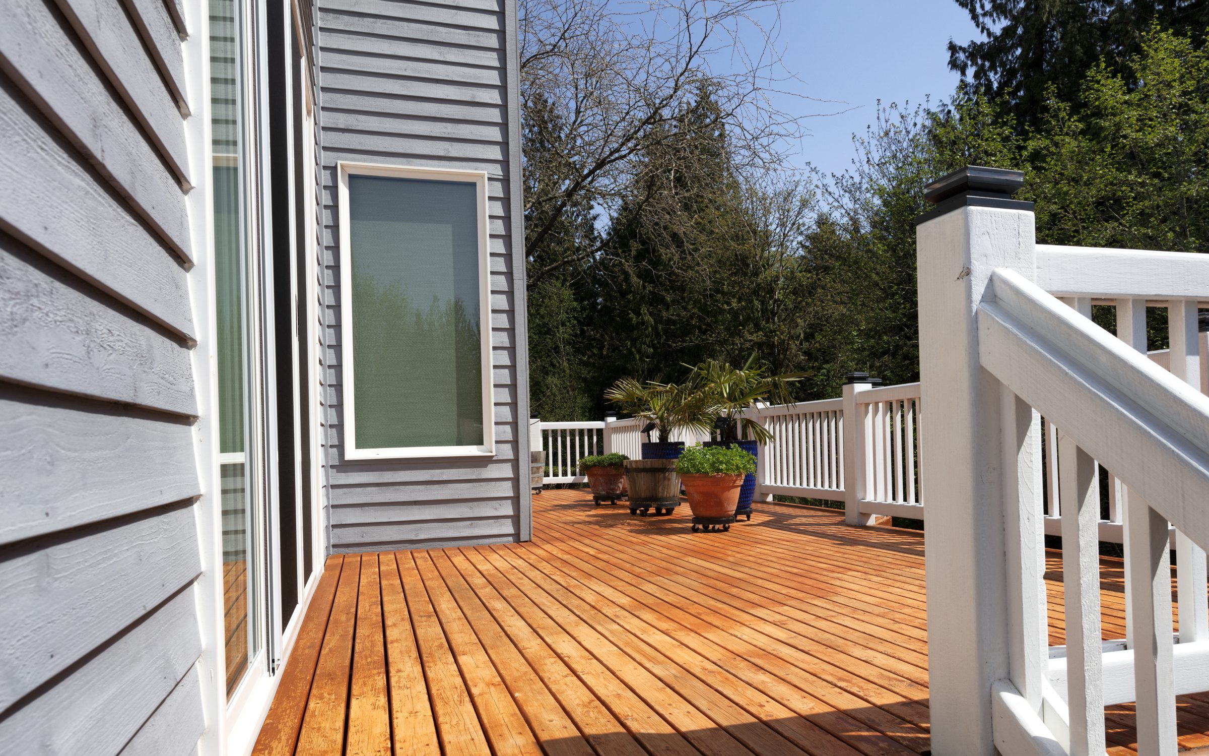 large wooden deck